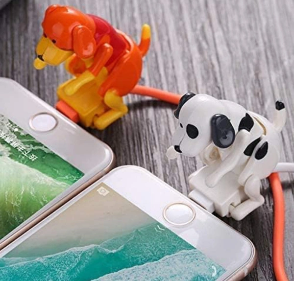 AWMSKONG Funny Humping Dog Fast Charger Cable,Portable Stray Dog Charging Cable,Dog Toy Smartphone USB Cable Charger,for iPhone Android Type-C Various Models Phones. (Orange, Type-C)  - Web Orange