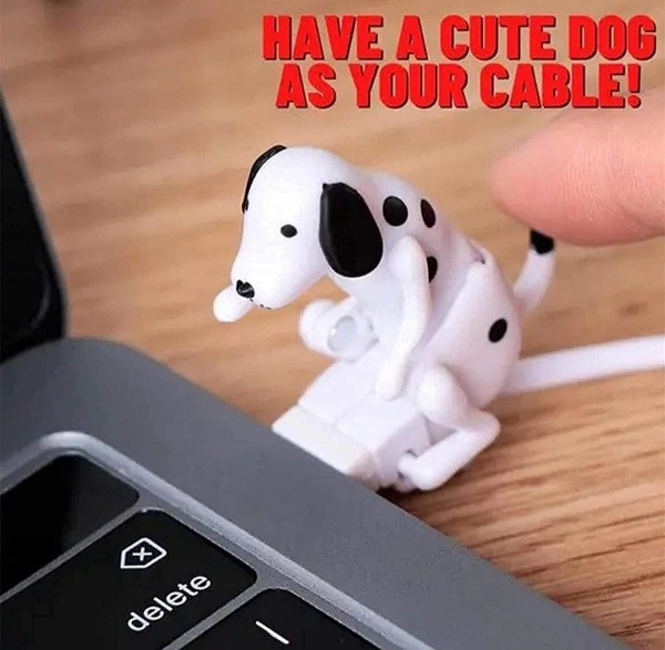 AWMSKONG Funny Humping Dog Fast Charger Cable,Portable Stray Dog Charging Cable,Dog Toy Smartphone USB Cable Charger,for iPhone Android Type-C Various Models Phones. (Orange, Type-C)  - Web Orange