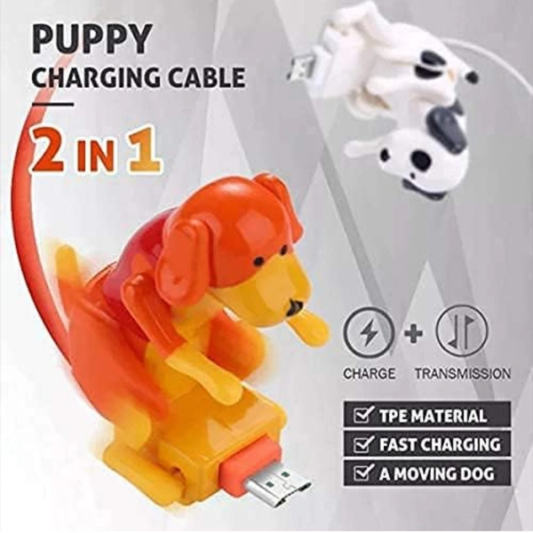 AWMSKONG Funny Humping Dog Fast Charger Cable,Portable Stray Dog Charging Cable,Dog Toy Smartphone USB Cable Charger,for iPhone Android Type-C Various Models Phones. (Orange, Type-C)  - Web Orange