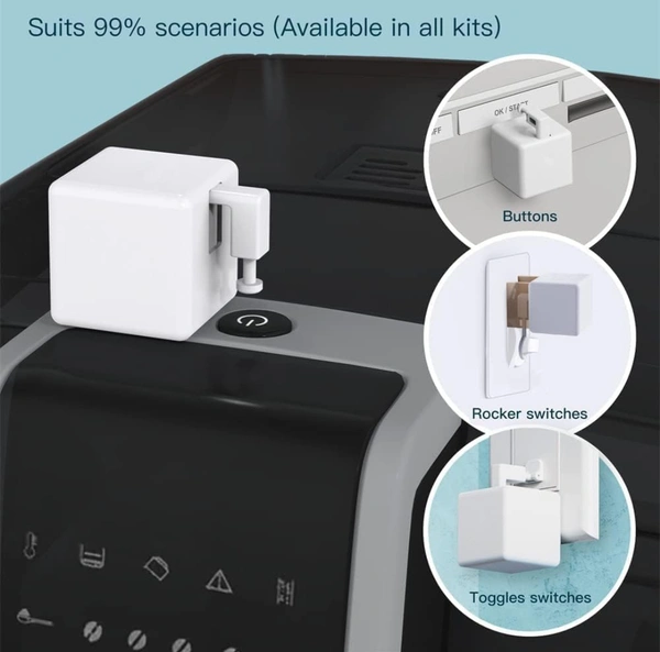 AUSLESE® Auslese® Smart Button Pusher No Wiring Switch Bot Touch Control Work with Smart Life App Compatible with Alexa, Google Home & Timer Control (Fingerbot) - White
