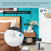 AUSLESE® Auslese® Smart Button Pusher No Wiring Switch Bot Touch Control Work with Smart Life App Compatible with Alexa, Google Home & Timer Control (Fingerbot) - White