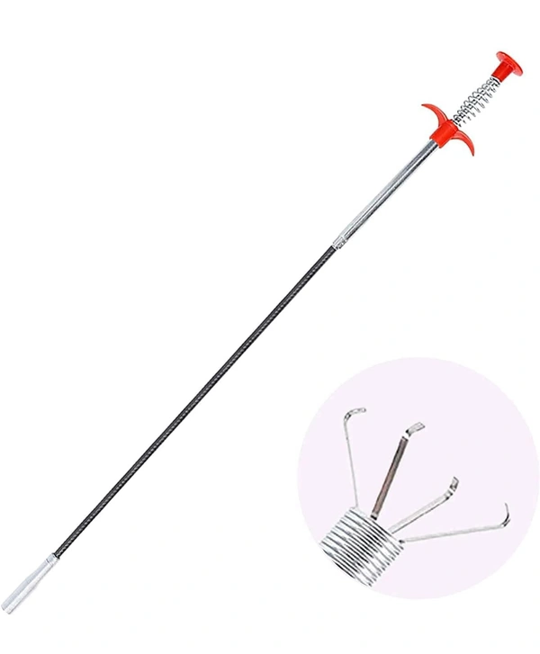 BELOXY Drain Pipe Cleaning Spring Stick, Hair Catching Drain Pipe Cleaning Claw Wire, Sink Cleaning Stick Sewer Sink Tub Dredge Remover, Spring Drain Pipe Basin Cleaner Tool (160 cm) (2)
