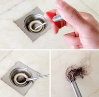 BELOXY Drain Pipe Cleaning Spring Stick, Hair Catching Drain Pipe Cleaning Claw Wire, Sink Cleaning Stick Sewer Sink Tub Dredge Remover, Spring Drain Pipe Basin Cleaner Tool (160 cm) (2)