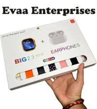 EVAAENTERPRISES I20 Amazing Boom Combo Touch Watch Golden with 6 Strap Extra and 1 TWS Smartwatch (Multicolor Strap, Free)