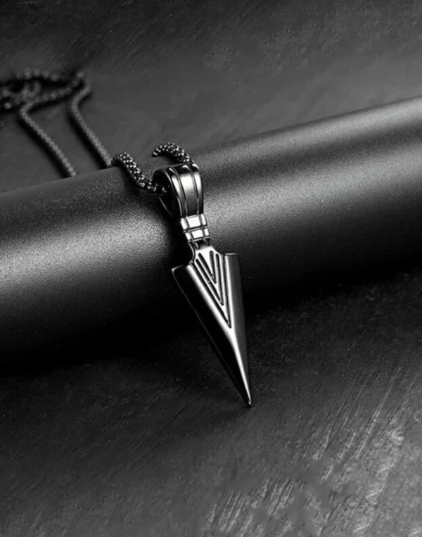 Zayraaa zayraa Stunning Trendy Black Arrow Pendant For Boys/Men| Stylish Pendant Rhodium Metallic 