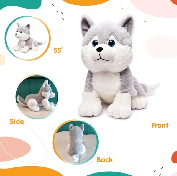 Webby Big Size Plush Husky Dog Stuffed Animal Soft Toy, Gifts For Kids And Adult 40cm (