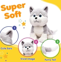 Webby Big Size Plush Husky Dog Stuffed Animal Soft Toy, Gifts For Kids And Adult 40cm (