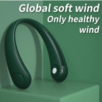 Kalashree Stores Portable Neckfan, Handsfree, Wearable Bladeless Fan SD-01 Rechargeable Fan (Green) - Parsley