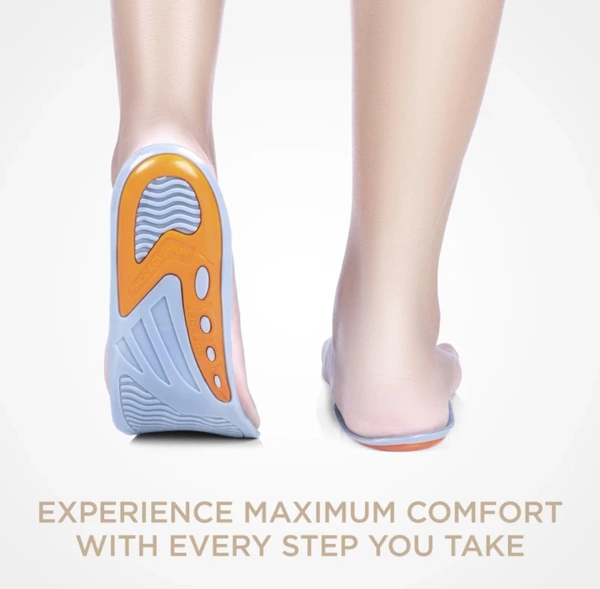 FOVERA Gel Insoles - Shoe Inserts For Walking, Running Hiking - All Day Comfort  - Bright Sun