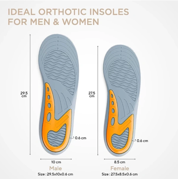 FOVERA Gel Insoles - Shoe Inserts For Walking, Running Hiking - All Day Comfort  - Bright Sun