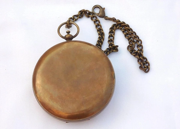 UNIQUE NAUTICAL Pocket Compass Watch for Navigation | Antique Compass | Little Compass Set | Brass Compass