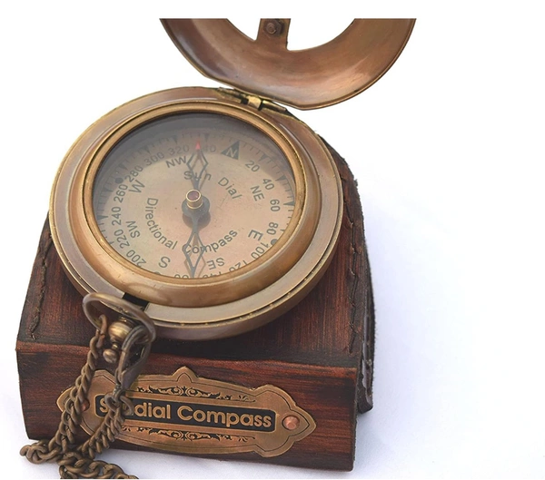 UNIQUE NAUTICAL Pocket Compass Watch for Navigation | Antique Compass | Little Compass Set | Brass Compass