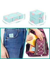 Adlon Infinity Cube Fidget Toy Stress Relieving Fidgeting Game for Kids and Adults,Cute Mini Unique Gadget for Anxiety Relief and Kill Time (Macaron Blue)