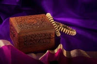 UMAAS Unique Wooden Handicrafts® Handmade Wooden Jewellery Box for Women Jewel Organizer Square Elephant Décor 4x4 inch(Gift for raksha bandhan)