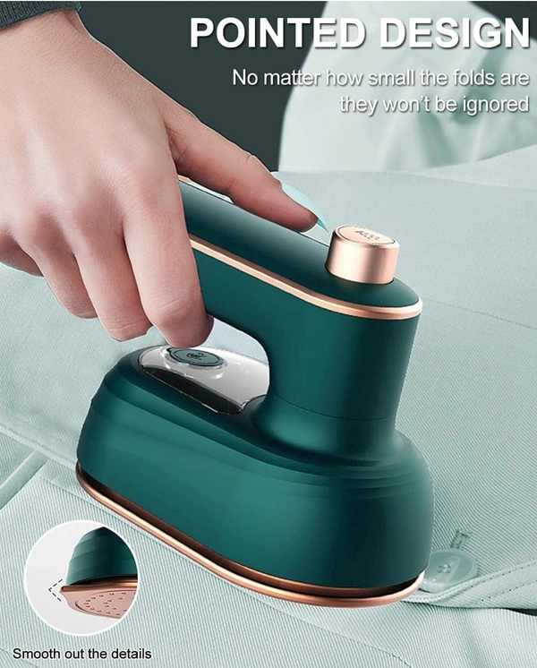 CLEGO Portable Mini Garment Steamer - Lightweight, Foldable, and Handheld Travel Iron Support Dry And Wet Wrinkle Removal in Clothes - Teal