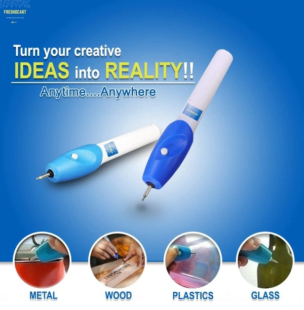 FreshDcart Power Engraving Pen Etching Carving Name Engrave It Electric Machine with Extra Tool Nib for Jewellery and All Glass Metal Plastic Wood (FDC-12A)