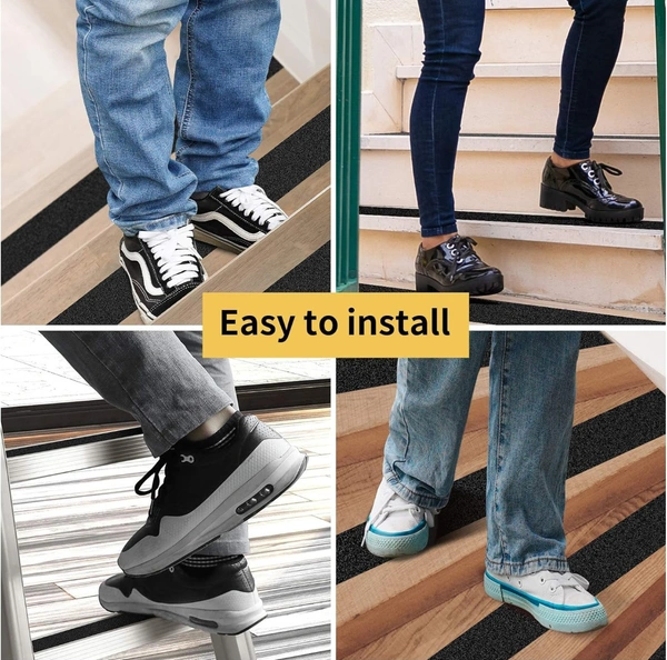 Amazing Works Grip Tape - Heavy Duty Non Skid Tape High Traction 80 Grit Non Slip for Stairs Outdoor/Indoor, Waterproof Stairs Non Skid Treads, Durable Triple Layer Adhesive 2 Inch x 20 Ft - Black