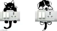 DECOR CRAFT Cat And Dog Switch Panel Stickers Size 30cm