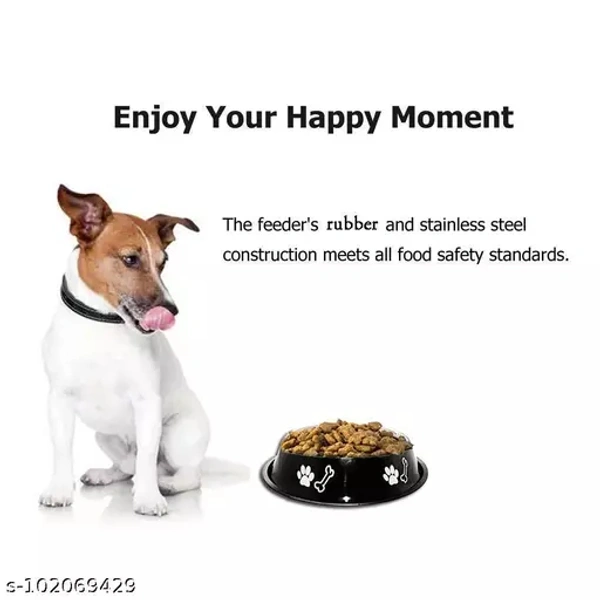 Fondle dog Stainless Steel Bowl with Anti Skid/Slip Rubber Base for Food and Water with Squeaky Pet Toy for Pets, Dogs, Puppy, Cat, Kittens