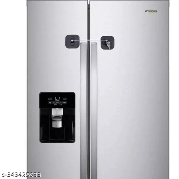 Refrigerator Lock,Fridge Lock with Keys,Freezer Lock and Refrigerator Lock for Child Proof(Fridge Lock-Black 1Pack)
