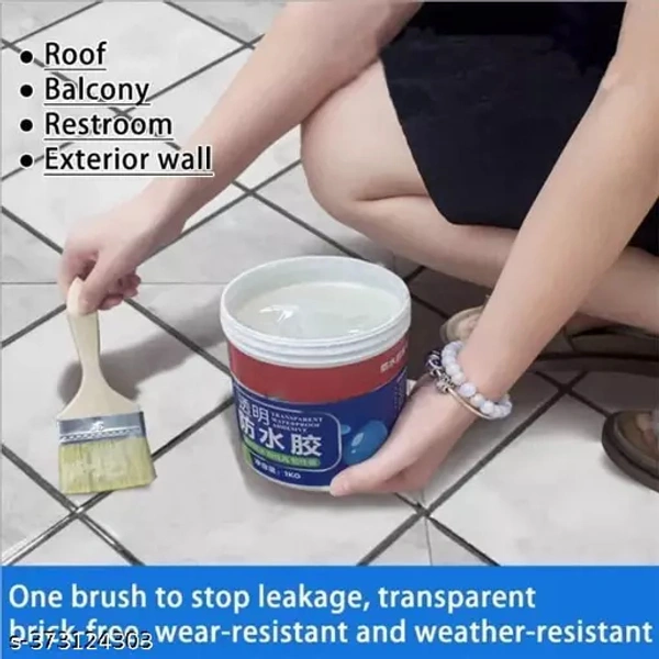 A.B.R.3 Enterprise Transparent Waterproof Glue 300g with Brush, Leakage Protection Outdoor Bathroom Wall Tile Window Roof, Anti-Leakage Agent, sealant glue, Roof Sealant Waterproof Gel