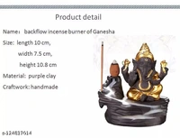 Smoke Ganesha Water Fountain Backflow incense burner with 10 Smoke Incense Cone FREE