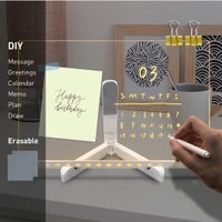 Eenfnety ™ BAREPEPE 3D Acrylic Writing Board with Pens Glowing Led Message Board Rewritable Light Noteboard with Adjustable Stand PCENF5294 and 14 Pens - 30x20 cm