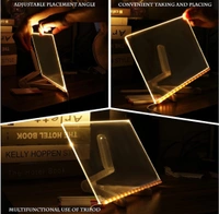 Eenfnety ™ BAREPEPE 3D Acrylic Writing Board with Pens Glowing Led Message Board Rewritable Light Noteboard with Adjustable Stand PCENF5294 and 14 Pens - 30x20 cm