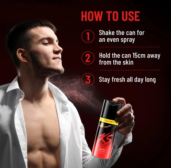 Kama Sutra Spark Deodorant Spray for Men, 145g/220ml
