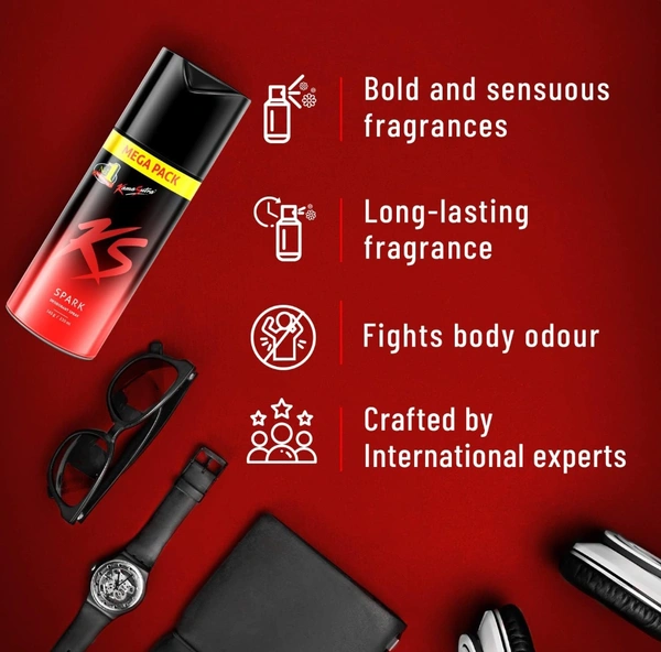 Kama Sutra Spark Deodorant Spray for Men, 145g/220ml