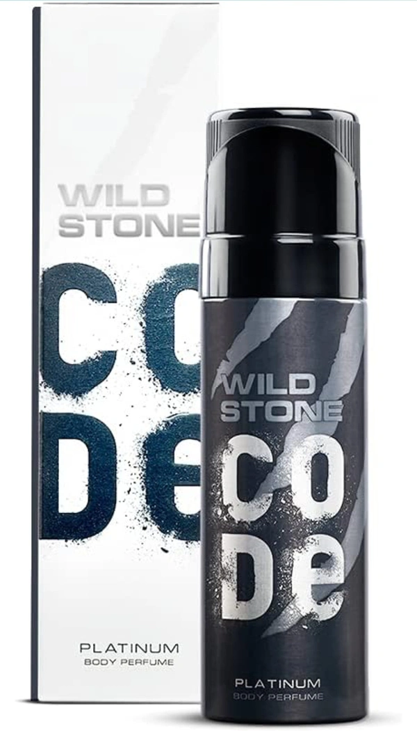Wild Stone Code Platinum No Gas Body Perfume For Men, Long Lasting Intense Fragrance, 120ml - Gray
