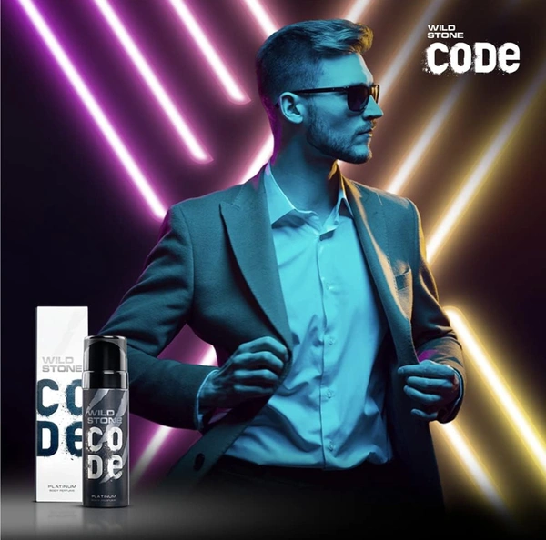 Wild Stone Code Platinum No Gas Body Perfume For Men, Long Lasting Intense Fragrance, 120ml - Gray