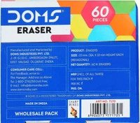 Doms Neon Eraser Box Pack | Hexagonal Eye Catching Design | Neat & Dust Free Erasing | Playful Body Colors | Plastic Case for Each Eraser | Pack of 30 Erasers