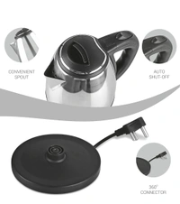 Milton Euroline Go Electro 2.0 Stainless Steel Electric Kettle, 1 Piece, 2 Litres, Silver | Power Indicator | 1500 Watts | Auto Cut-off | Detachable 360 Degree Connector | Boiler for Water