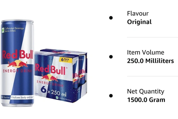 Red Bull Energy Drink, 250 ml (6 Pack)