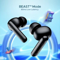 boAt Airdopes 141 Bluetooth TWS Earbuds with 42H Playtime,Low Latency Mode for Gaming, ENx Tech, IWP, IPX4 Water Resistance, Smooth Touch Controls(Bold Black)