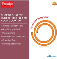 Prestige 1.5M LPG Rubber Hose Pipe with Reinforced Steel Wire, ISI Certified (Orange)4%off