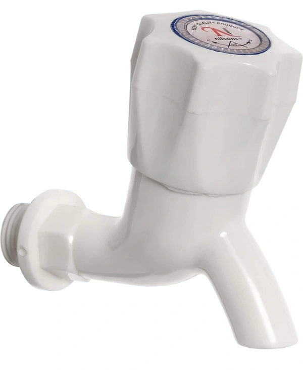 nilsons Plastic Bibcock/Water Tap, White, Polished Finish