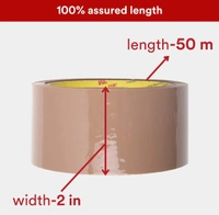 Scotch 3M BOPP Packaging Brown Tape (Tan) | 48mm x 50 Meter | Pack of 2 | for Packaging, Decorating and DIY