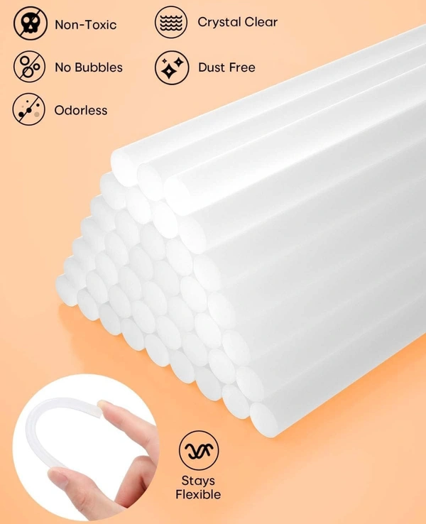 Themisto All Purpose Transparent Hot Melt Glue Sticks for Glue Gun Pack Of (10)