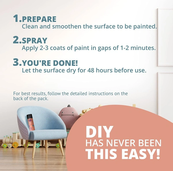 Asian Paints ezyCR8 Apcolite Enamel Paint Spray (Black) Multi-Surface DIY Spray Paint for metal wood wall – 250 g (400ml)