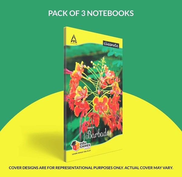 Classmate Long Book - Unruled, 160 Pages, 314 mm x 194 mm - Pack Of 3