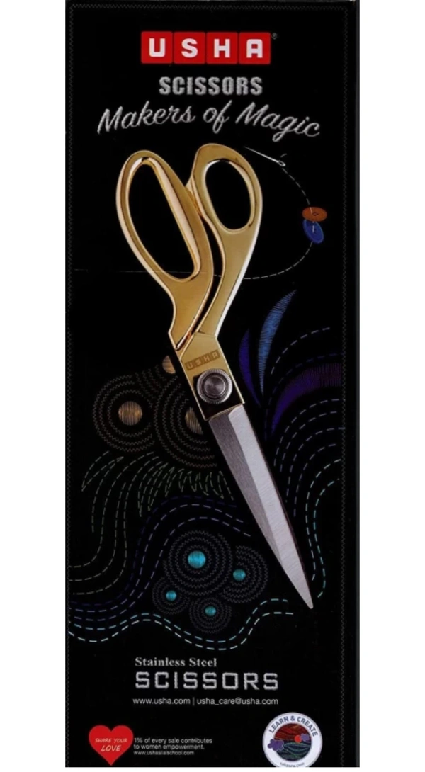USHA K-37 Scissors (Set Of 1, GOLDEN)