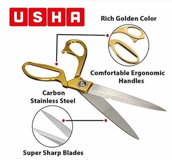 USHA K-37 Scissors (Set Of 1, GOLDEN)