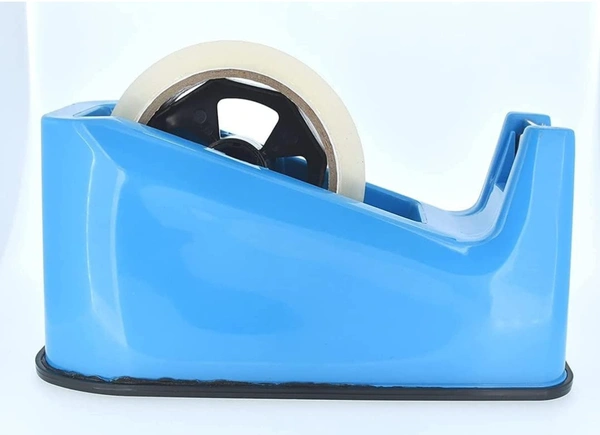 YBN Anti-Skid 0.5 Inch Cello Tape Dispenser with Free Cello Tape for Home, Office, School Use (Random Color)