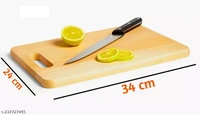 Natural Bamboo Wood Chopping Cutting Board for Kitchen Vegetables, Fruits & Cheese, BPA Free, Eco-Friendly, Anti-Microbial (34 x 24cm)
