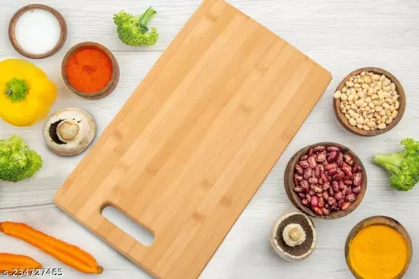 Natural Bamboo Wood Chopping Cutting Board for Kitchen Vegetables, Fruits & Cheese, BPA Free, Eco-Friendly, Anti-Microbial (34 x 24cm)