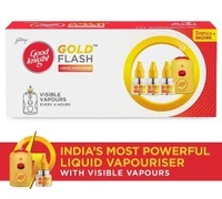 Good Knight Gold Flash Liquid Vapourizer | Mosquito Repellent Combo Pack | Machine + Pack Of 3 Refills (45Ml Each)