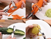 Solitude PCENF5311 (Set of 3) Stainless Steel Vegetable Peeler Set Includes Apple Corer, Straight Julienne Peeler, Veggie Cutter & Slicer60%off