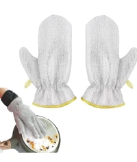 ImpactStrong Wire Dishwashing Gloves Kitchen Cleaning Household Cleaning Tools Heat Insulation Anti-Hot Waterproof Durable Skin-Friendly Reusable Kitchen Gloves For PCENF5313 Washing Dishes Wiping Pots 1 PAIR